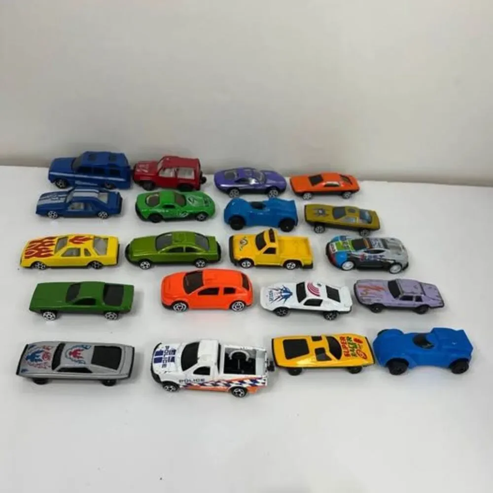 40 Unbranded Plastic Cars Lot Race Car Military Truck